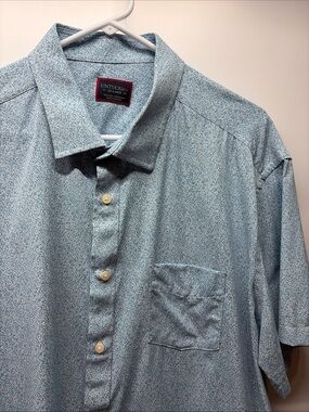 UNTUCKit Fortia Light Blue Pattern Button Down Shirt Mens XXL Reg Fit 40888